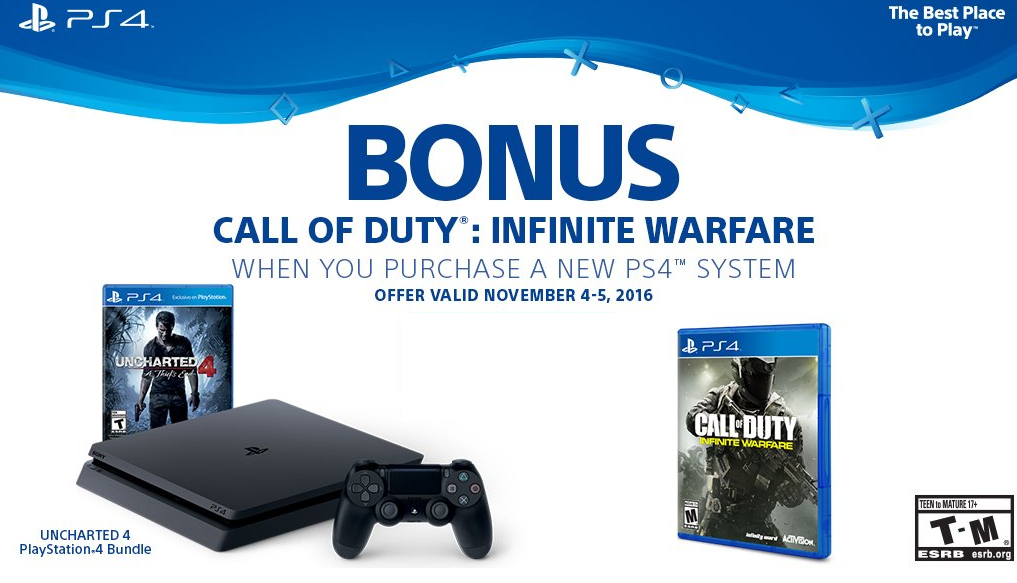 Call of Duty: Infinite Warfare Free PS4 Slim offer