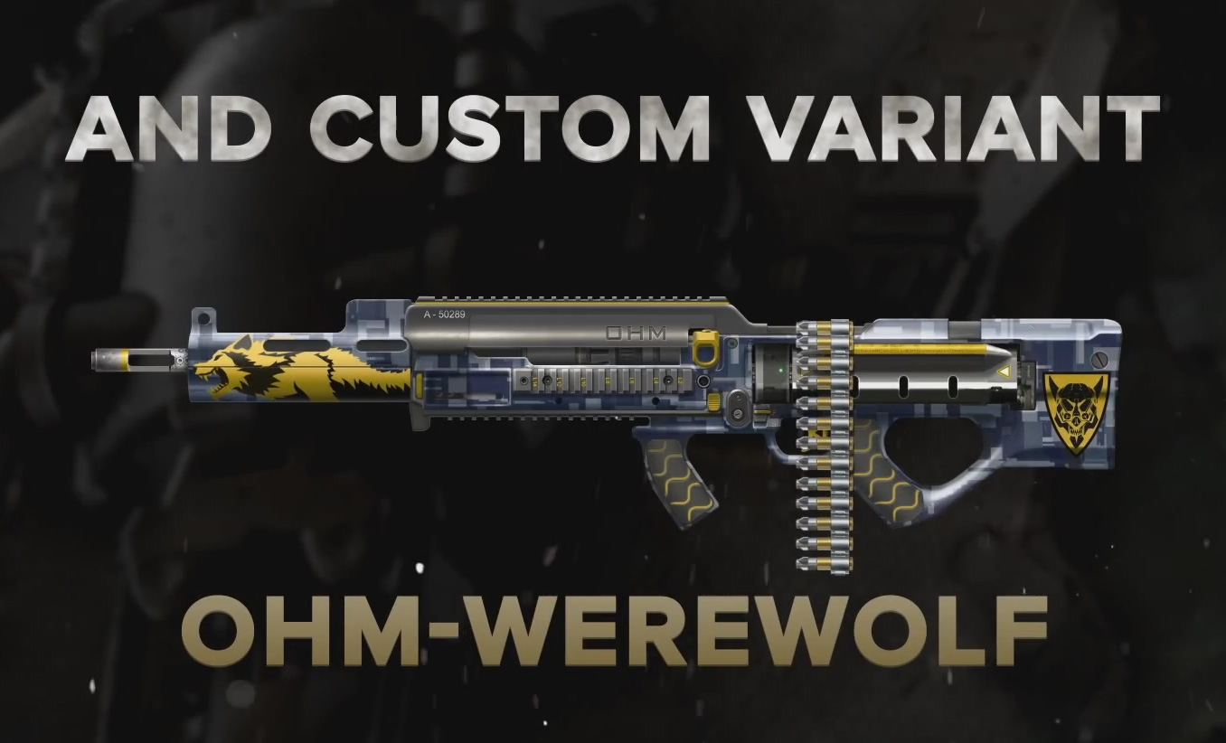 Ascendance DLC Pack bonus weapons The OHM directed energy hybrid weapon LMG/Shotgun werewolf
