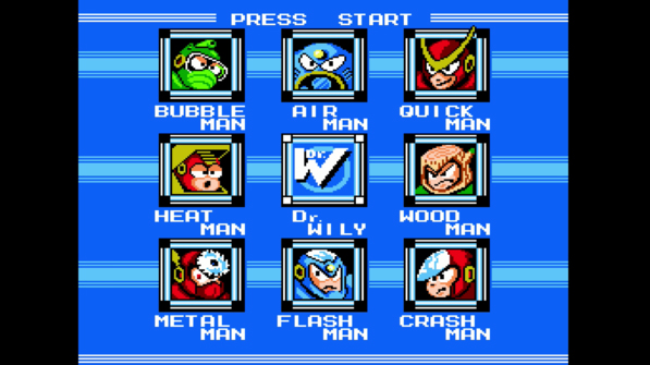 Mega Man Legacy Collection boss select screen