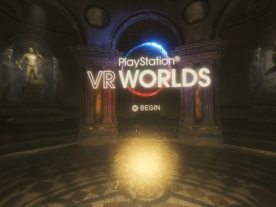 PlayStation VR Worlds start screen