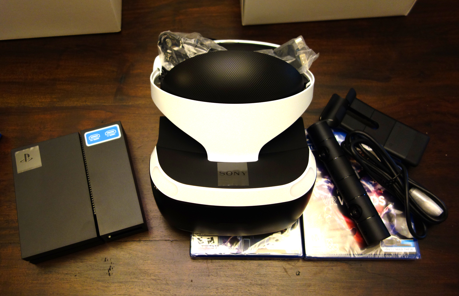 PlayStation VR Launch Bundle Unboxing - Headset, Camera, Processor box, Discs