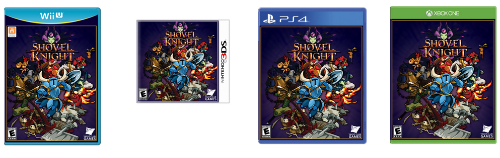 Shovel Knight retail box PS4, Xbox One, wii U, Nintendo 3Ds