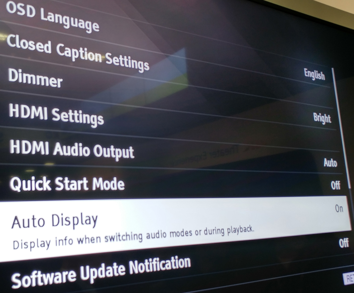 Sony UBP-X1000ES Ultra Hd Blu-ray Player CEDIA 2016 Impressions Screen Settings Auto Display