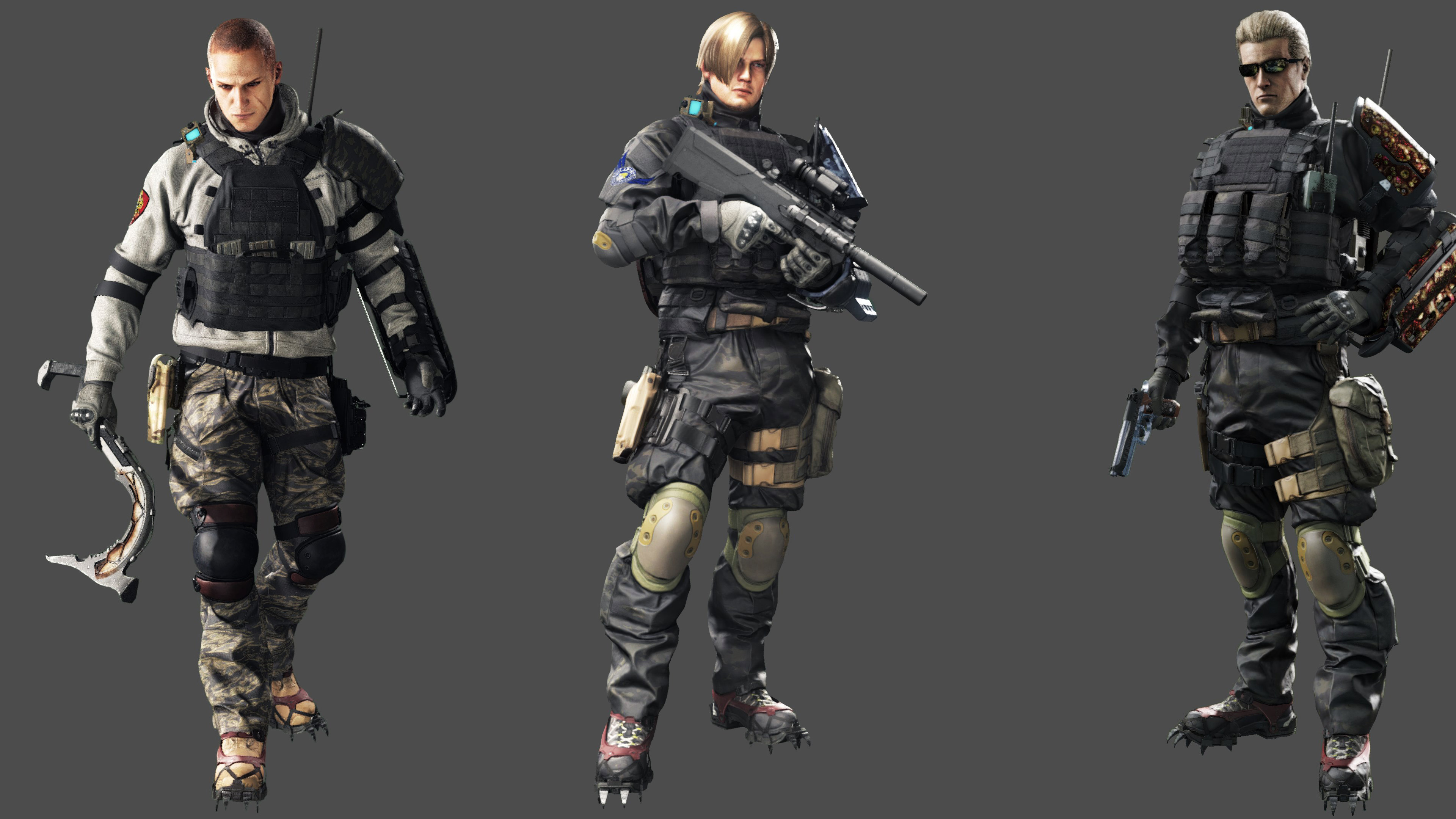 Umbrella Corps Resident Evil character skins Jake, Leon, Wesker