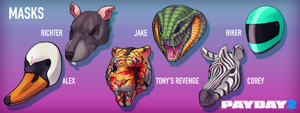 Hotline Miami 2 exclusive mask pack Payday 2 